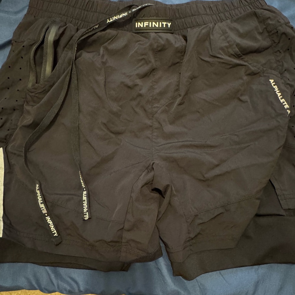 NFINITY Black Athletic Men's Shorts